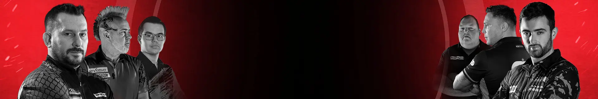 Red Dragon product drop banner with six colorful Nitro performance darts fanned around a bold red logo